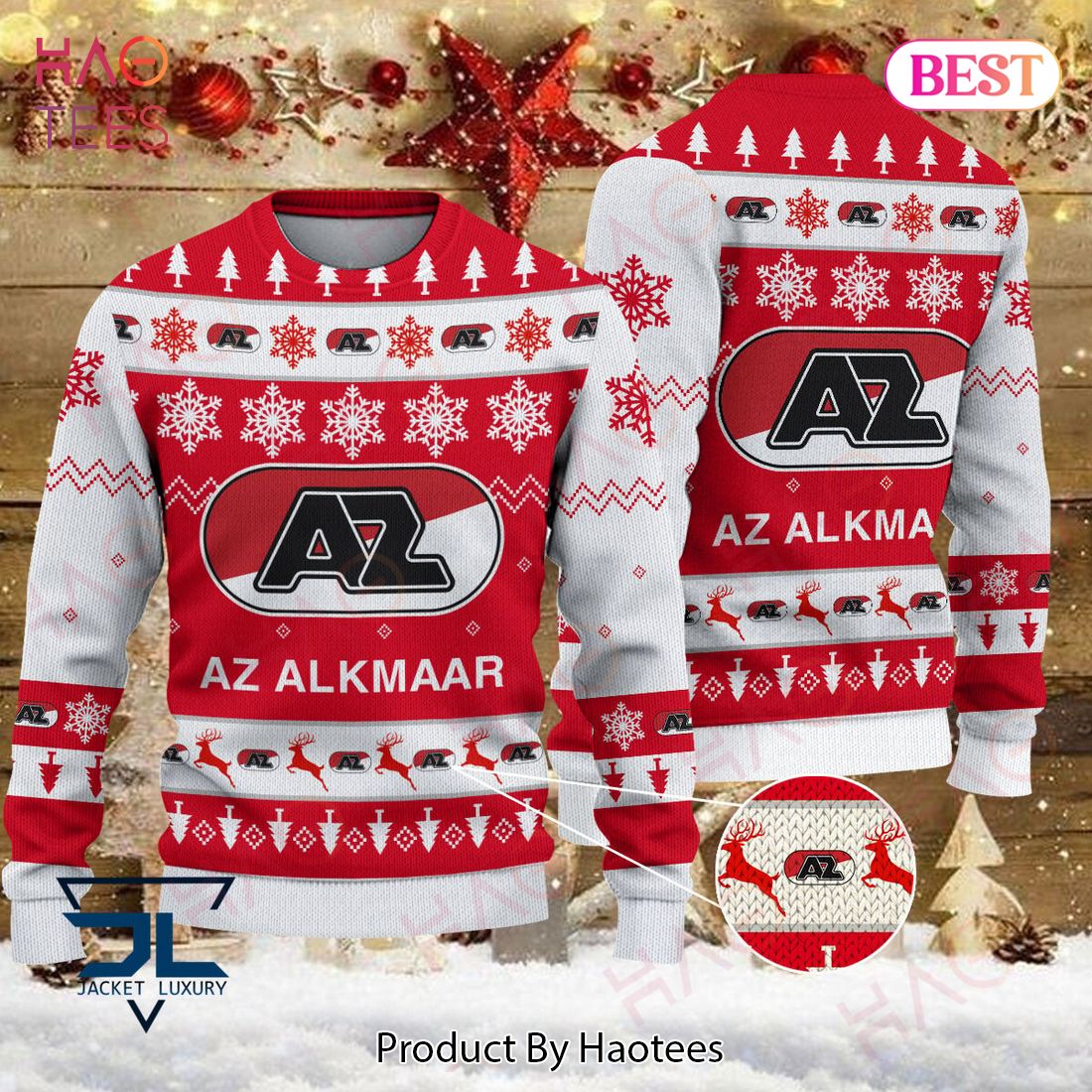 HOT AZ Alkmaar Red Mix White Christmas Luxury Brand Sweater Limited Edition