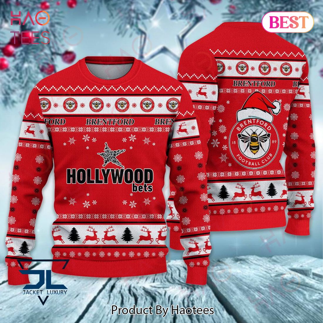 HOT Brentford FC Hollywood Best Christmas Luxury Brand Sweater Limited Edition HOT Brentford FC Hollywood Best Christmas Luxury Brand Sweater Limited Edition