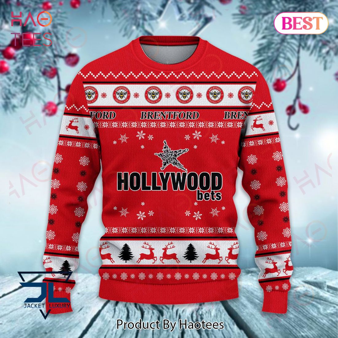 HOT Brentford FC Hollywood Best Christmas Luxury Brand Sweater Limited Edition HOT Brentford FC Hollywood Best Christmas Luxury Brand Sweater Limited Edition