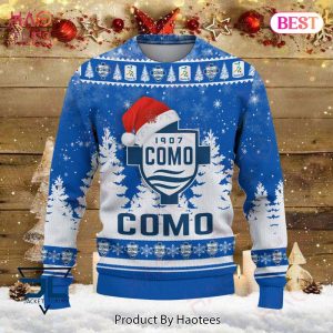 HOT Como 1907 Blue Mix White Christmas Luxury Brand Sweater Limited Edition