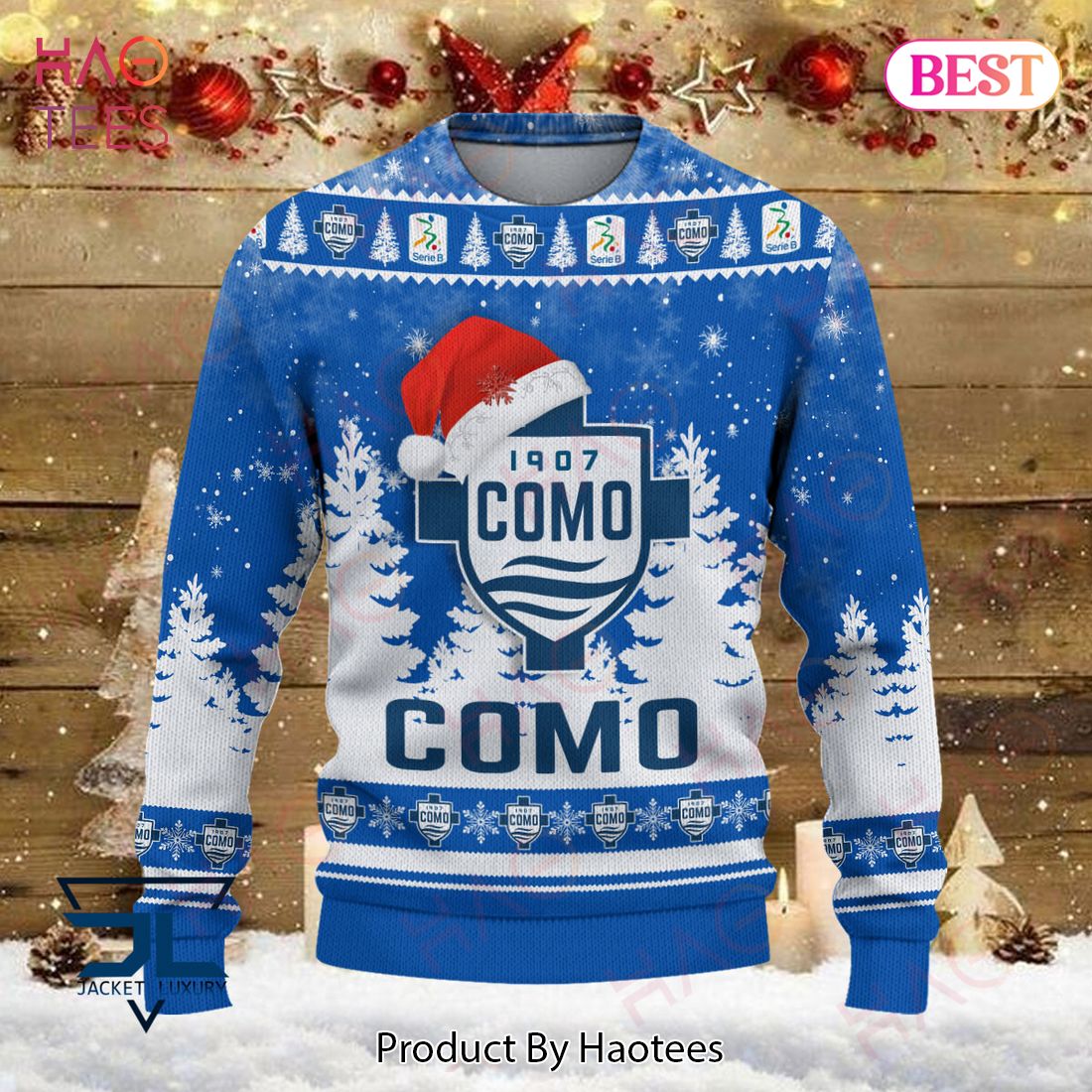 HOT Como 1907 Blue Mix White Christmas Luxury Brand Sweater Limited Edition HOT Como 1907 Blue Mix White Christmas Luxury Brand Sweater Limited Edition
