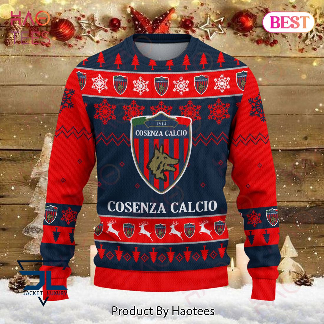 HOT Cosenza Calcio Blue Mix Red Christmas Luxury Brand Sweater Limited Edition HOT Cosenza Calcio Blue Mix Red Christmas Luxury Brand Sweater Limited Edition