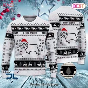 HOT Derby County Black Mix White Christmas Luxury Brand Sweater Limited Edition