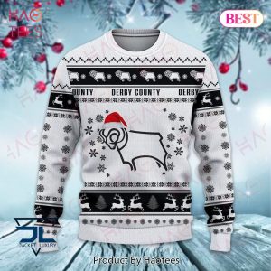 HOT Derby County Black Mix White Christmas Luxury Brand Sweater Limited Edition