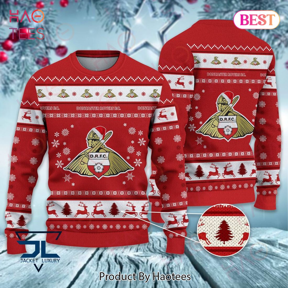 HOT Doncaster Rovers Red Mix White Christmas Luxury Brand Sweater Limited Edition