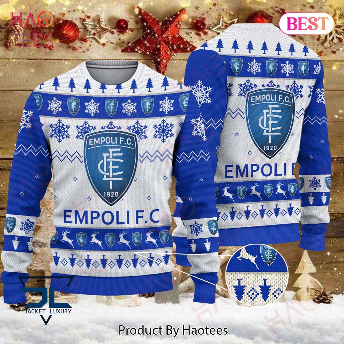 HOT Empoli FC Blue Mix White Christmas Luxury Brand Sweater Limited Edition