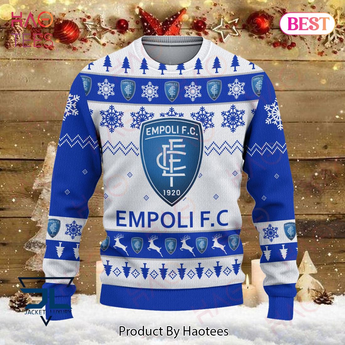 HOT Empoli FC Blue Mix White Christmas Luxury Brand Sweater Limited Edition HOT Empoli FC Blue Mix White Christmas Luxury Brand Sweater Limited Edition
