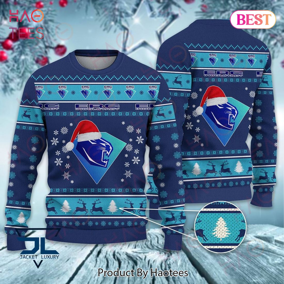 HOT ERC Ingolstadt Blue Color Christmas Luxury Brand Sweater Limited Edition