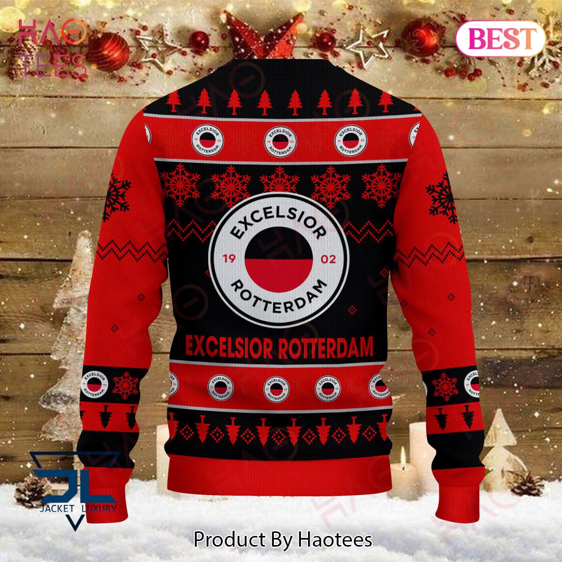 HOT Excelsior Rotterdam Red Mix Black Christmas Luxury Brand Sweater Limited Edition