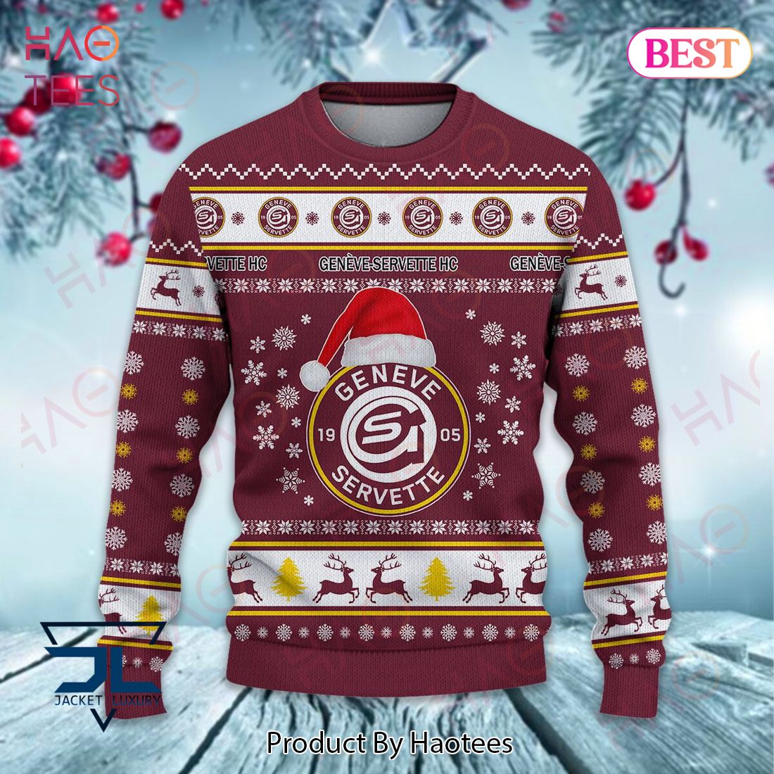 HOT Geneve-Servette HC Christmas Luxury Brand Sweater Limited Edition HOT Geneve-Servette HC Christmas Luxury Brand Sweater Limited Edition