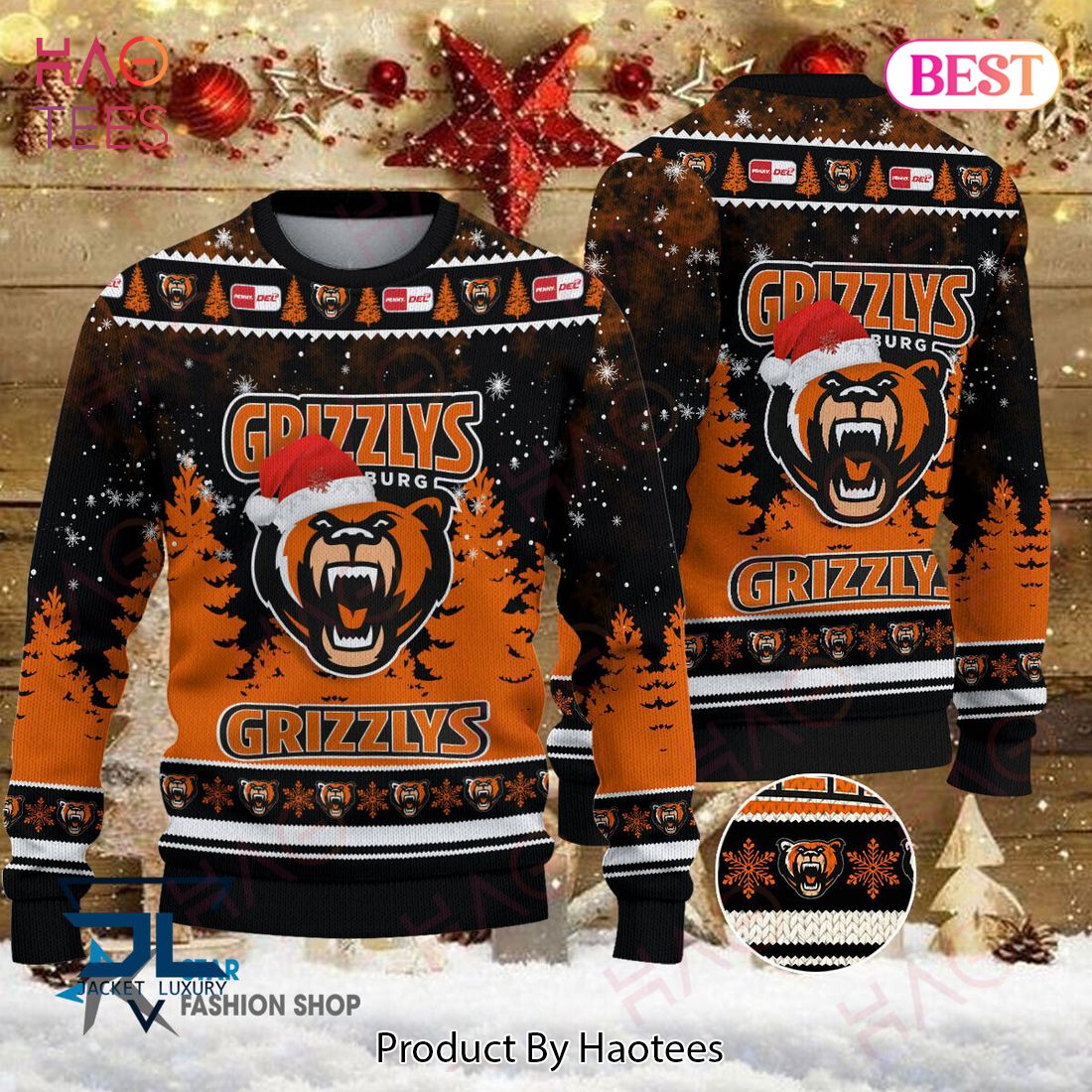 HOT Grizzlys Wolfsburg Black Mix Orange  Luxury Brand Sweater Limited Edition