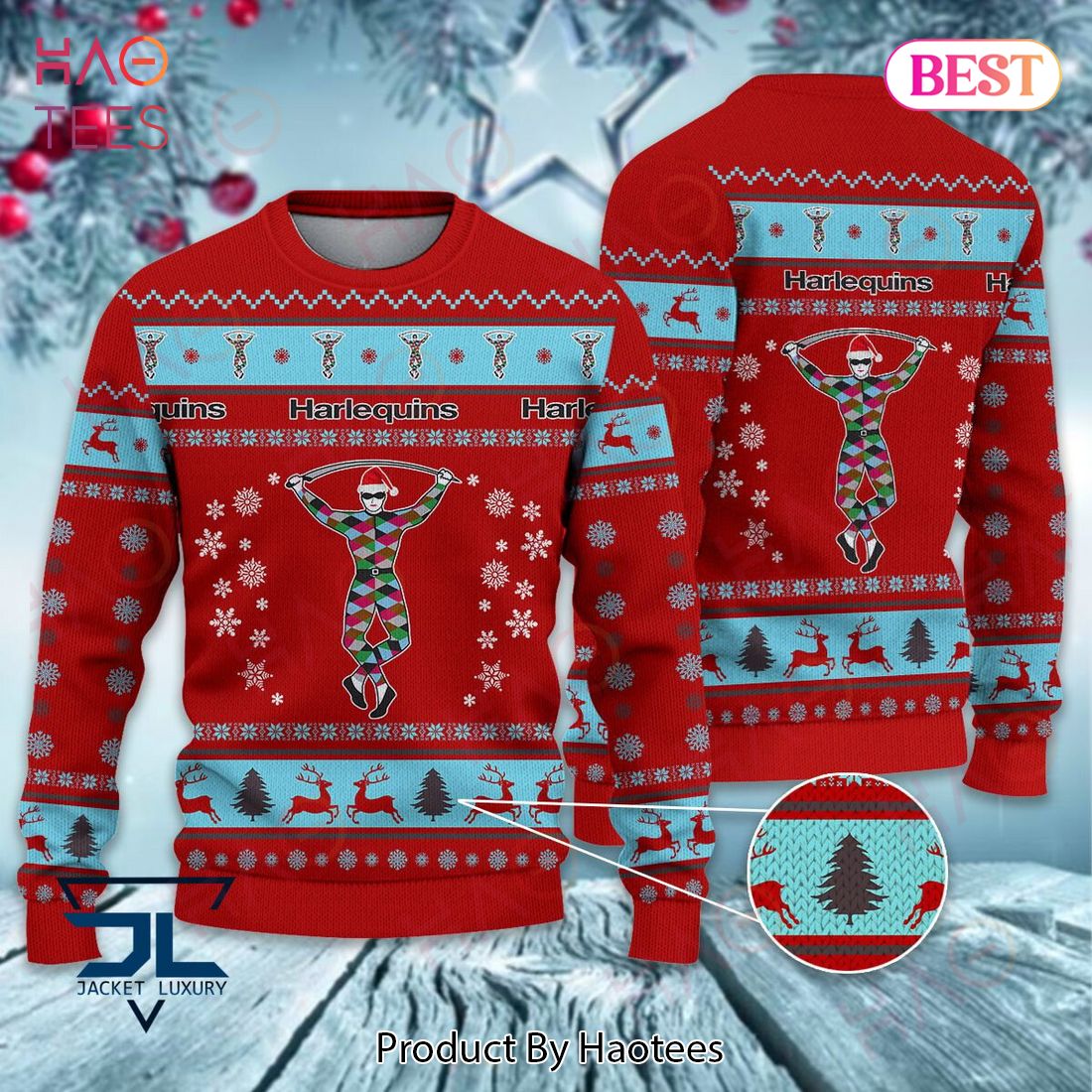 HOT Harlequins Christmas Luxury Brand Sweater Limited Edition