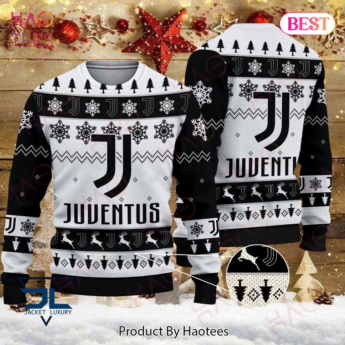 HOT Juventus Black Mix White Luxury Brand Sweater Limited Edition