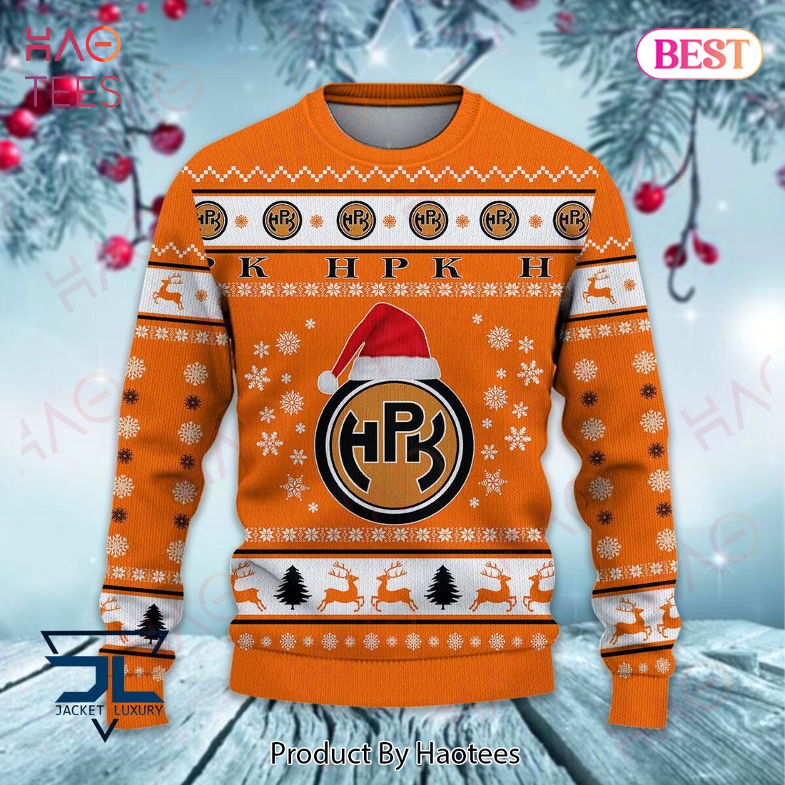 HPK White Mix Orange Christmas Luxury Brand Sweater Limited Edition