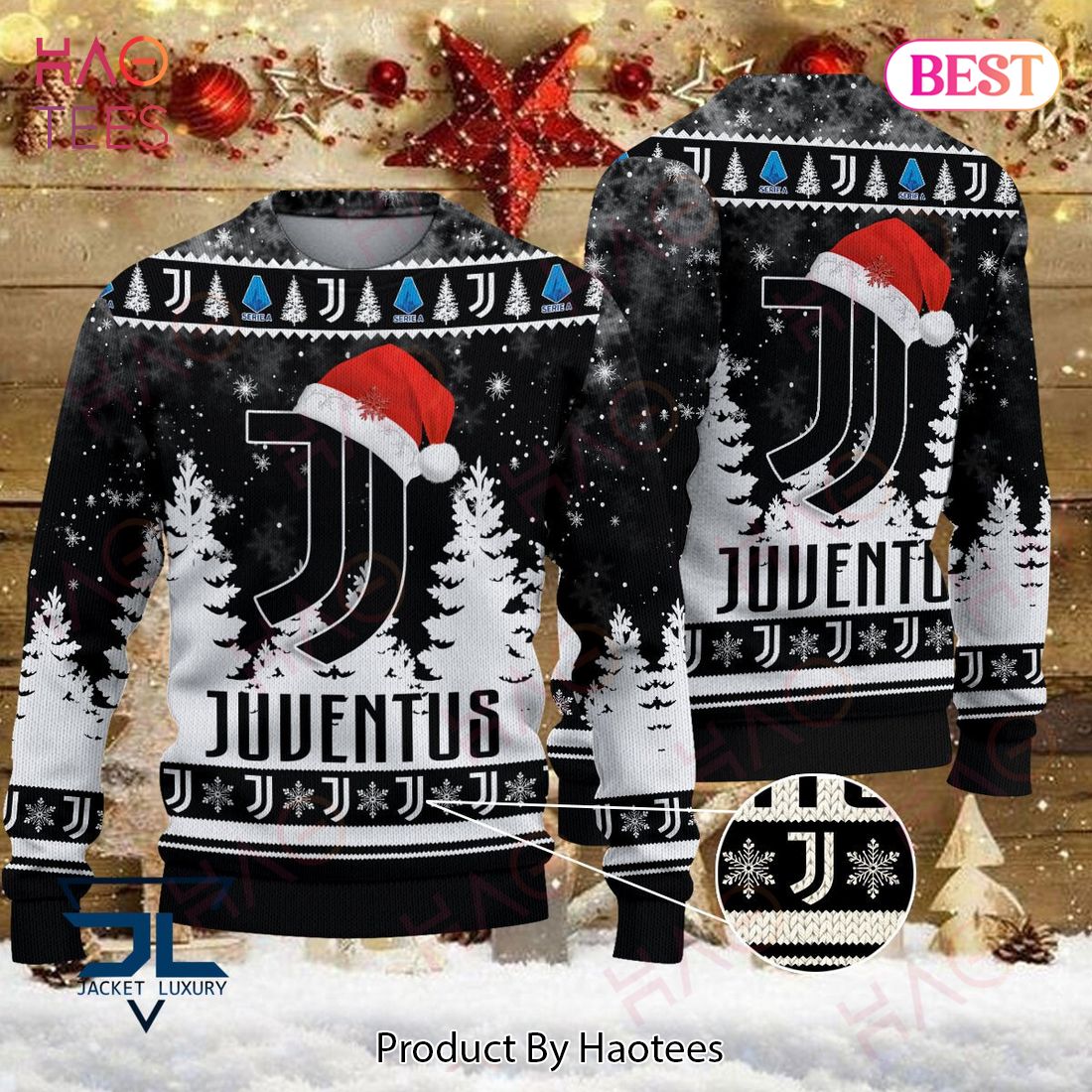 Juventus Black Mix White Luxury Brand Sweater Limited Edition Juventus Black Mix White Luxury Brand Sweater Limited Edition