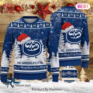 NEW HC Ambri-Piotta Blue Mix White Luxury Brand Sweater Limited Edition