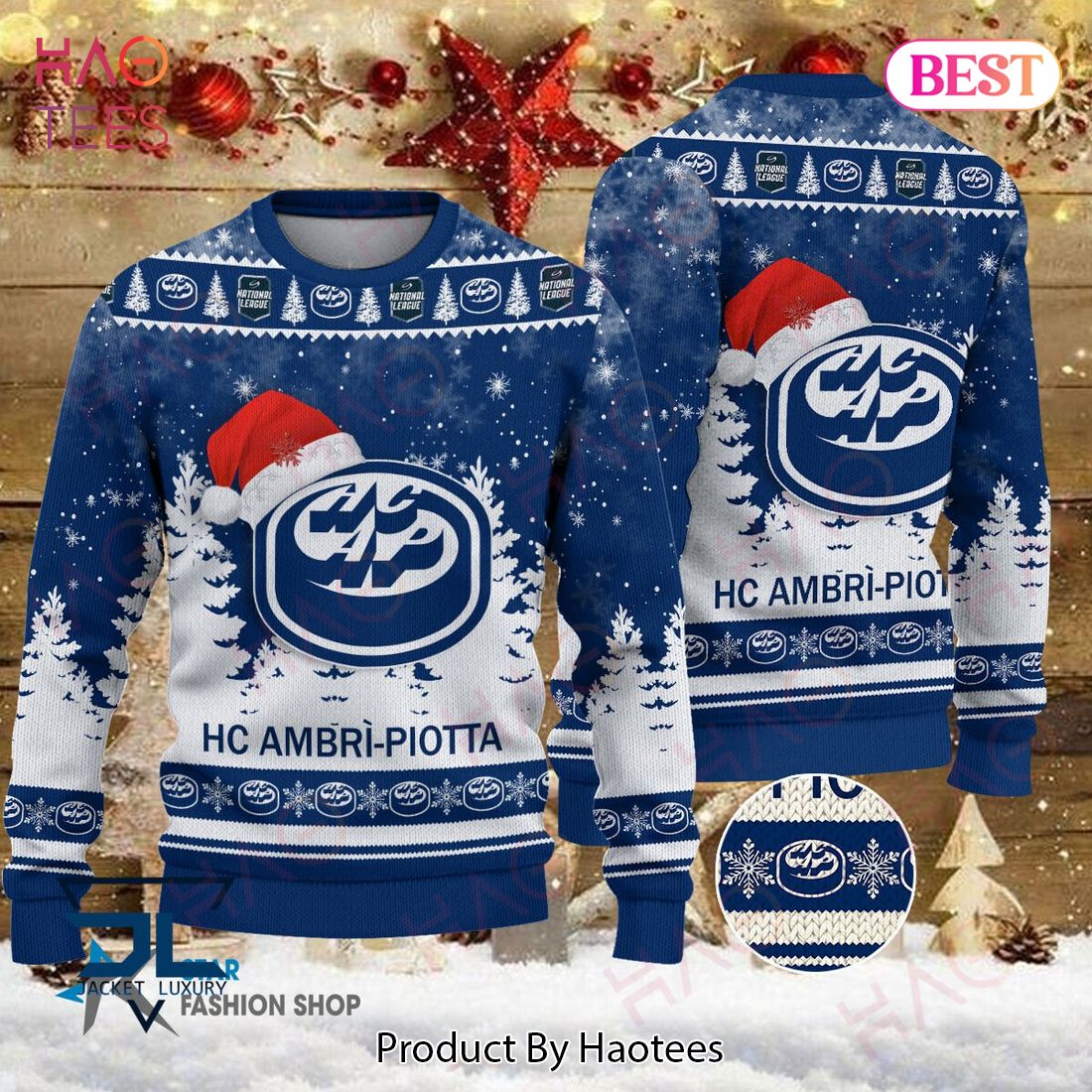 NEW HC Ambri-Piotta Blue Mix White Luxury Brand Sweater Limited Edition NEW HC Ambri-Piotta Blue Mix White Luxury Brand Sweater Limited Edition