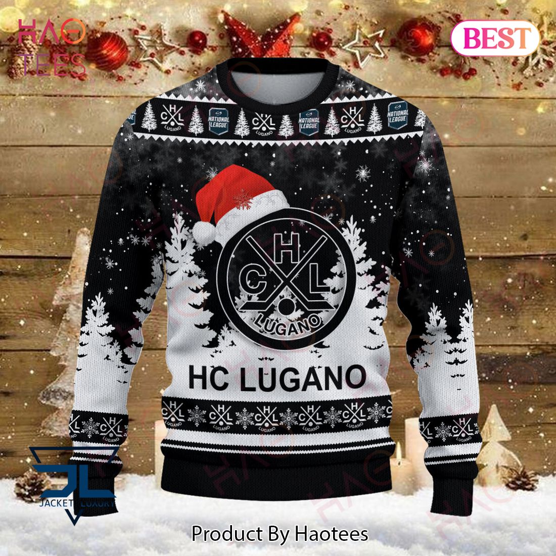 NEW HC Lugano Black Mix White Luxury Brand Sweater Limited Edition NEW HC Lugano Black Mix White Luxury Brand Sweater Limited Edition