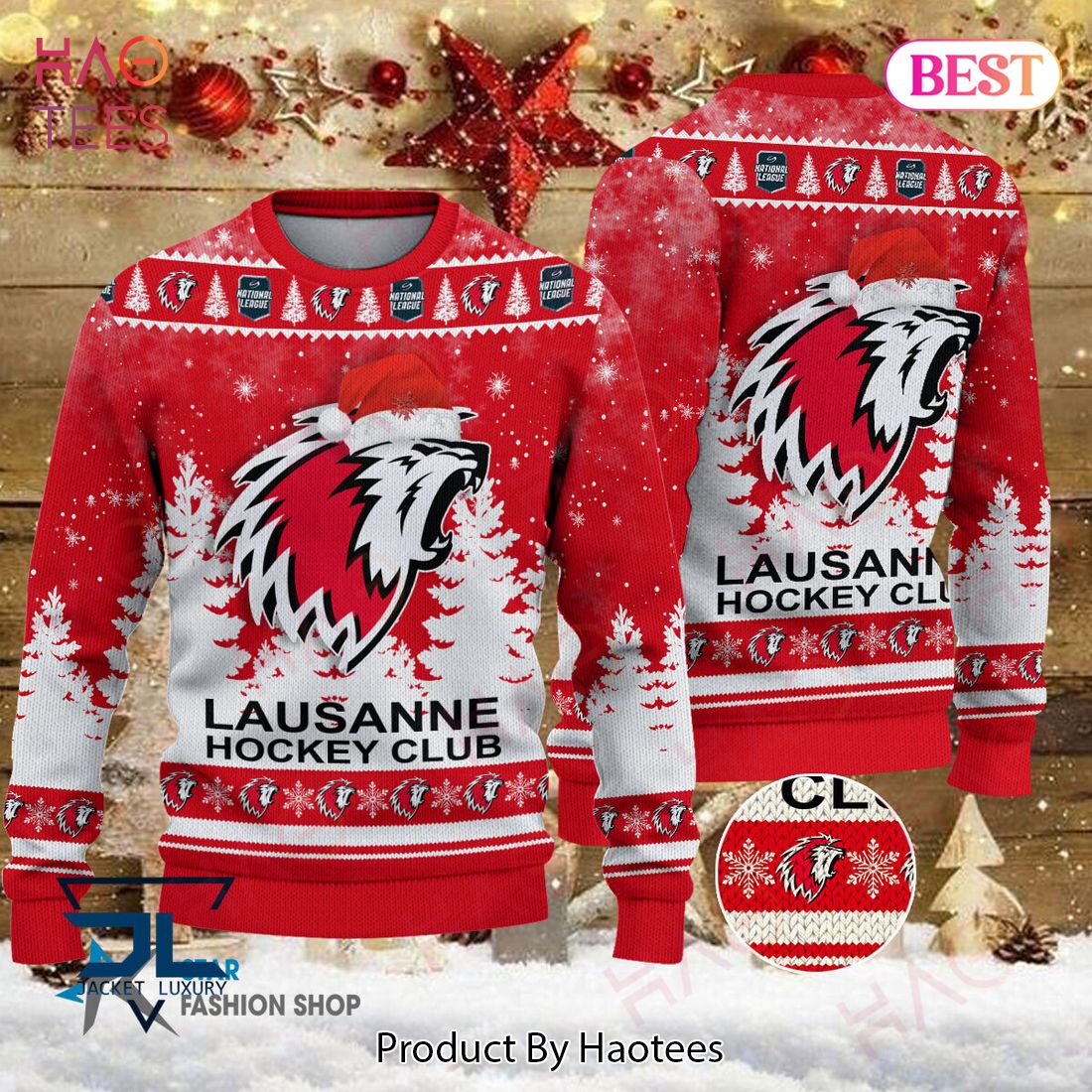 NEW Lausanne Hockey Club Red Mix White Luxury Brand Sweater Limited Edition