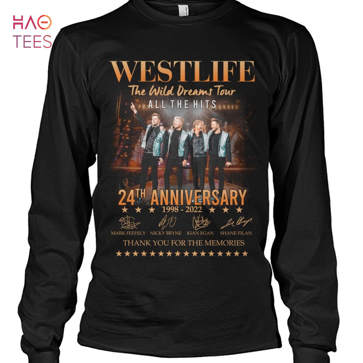 NEW Westlife 24 Anniversary 1998-2022 Shirt NEW Westlife 24 Anniversary 1998-2022 Shirt