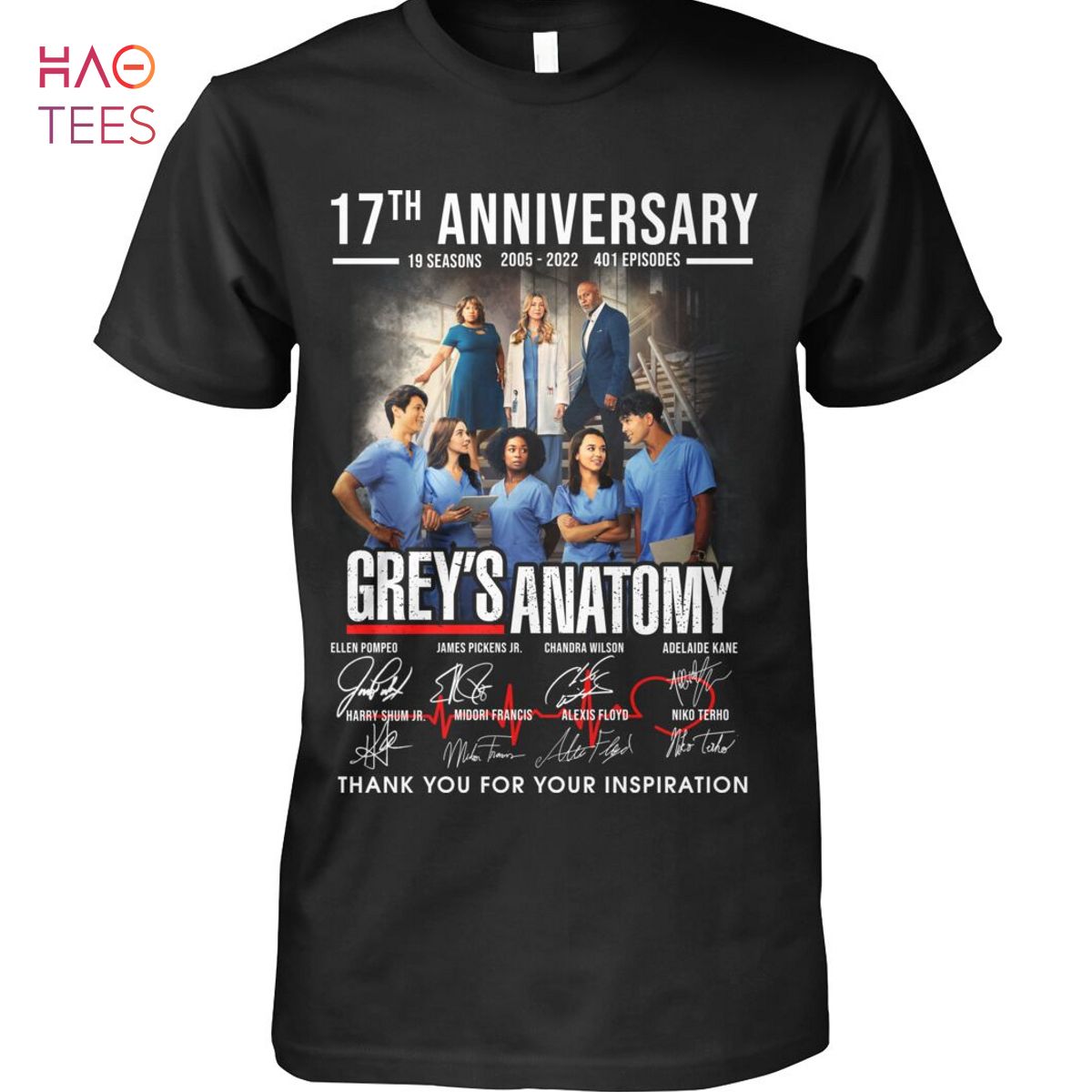17 Anniversary 2005-2022 Grey's Anatomy Thank You For Your Inspiration Shirt