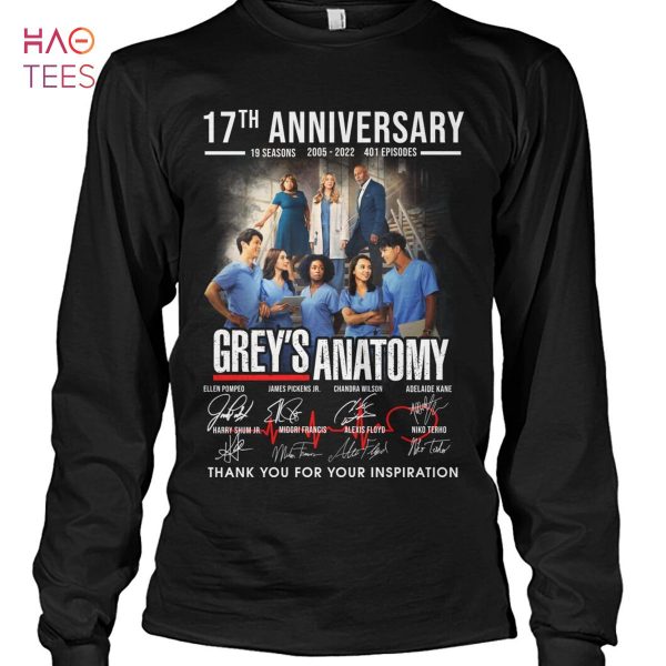 17 Anniversary 2005-2022 Grey’s Anatomy Thank You For Your Inspiration Shirt