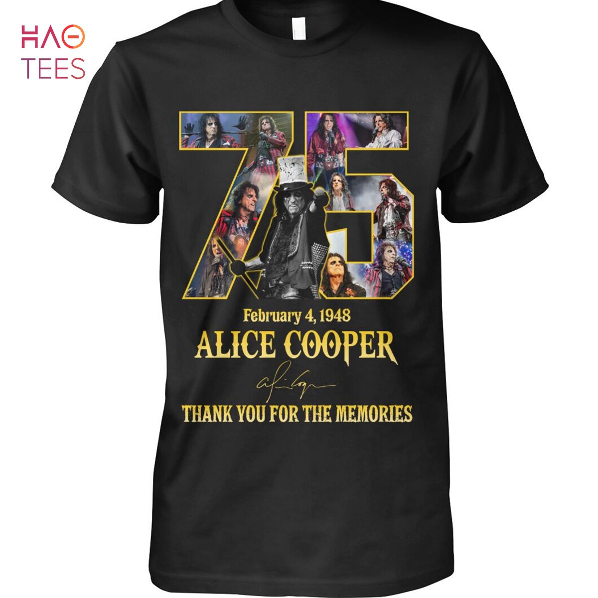75 February 4 1948 Alice Cooper Thank You For The Memories Shirt