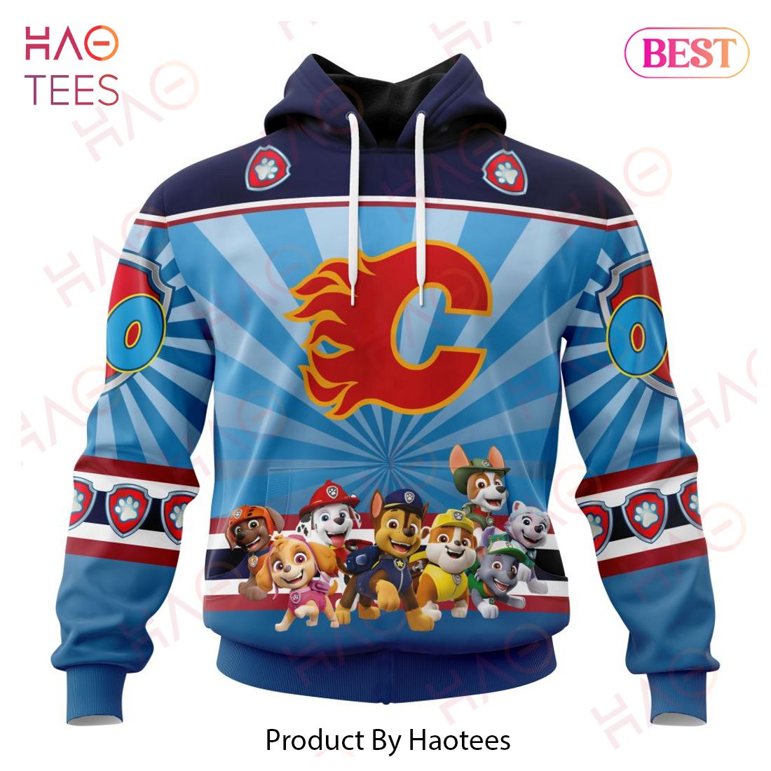NHL Calgary Flames Special Paw Patrol Kits Hoodie NHL Calgary Flames Special Paw Patrol Kits Hoodie