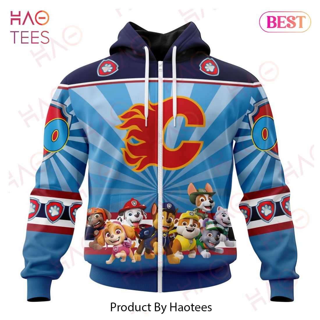 NHL Calgary Flames Special Paw Patrol Kits Hoodie NHL Calgary Flames Special Paw Patrol Kits Hoodie