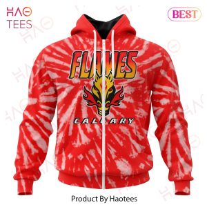 NHL Calgary Flames Special Retro Vintage Tie – Dye Hoodie