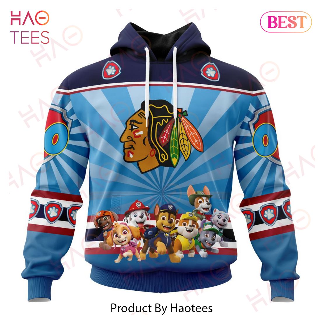 NHL Chicago Blackhawks Special Paw Patrol Kits Hoodie NHL Chicago Blackhawks Special Paw Patrol Kits Hoodie