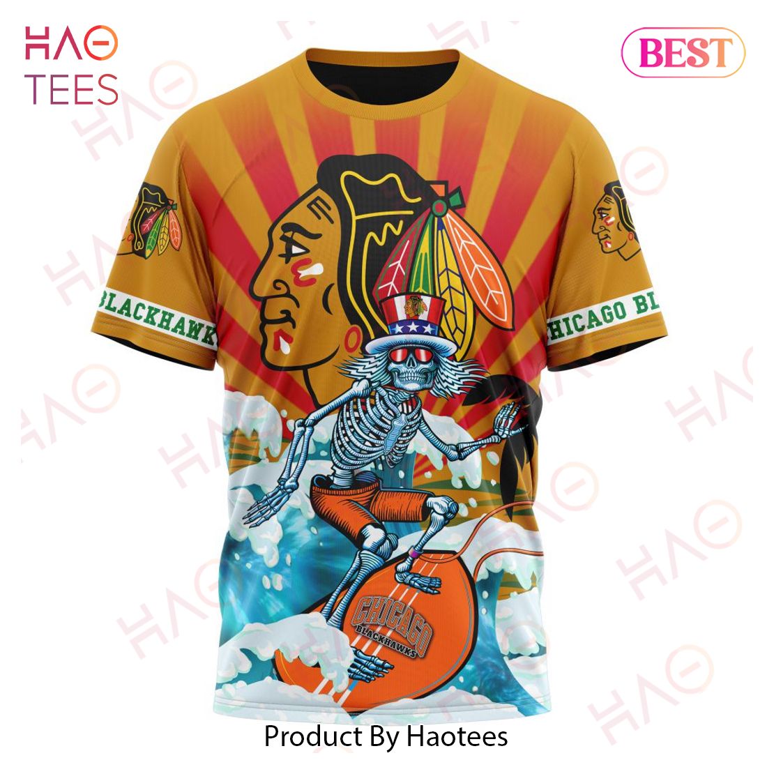 NHL Chicago BlackHawks Specialized Kits For The Grateful Dead Hoodie NHL Chicago BlackHawks Specialized Kits For The Grateful Dead Hoodie
