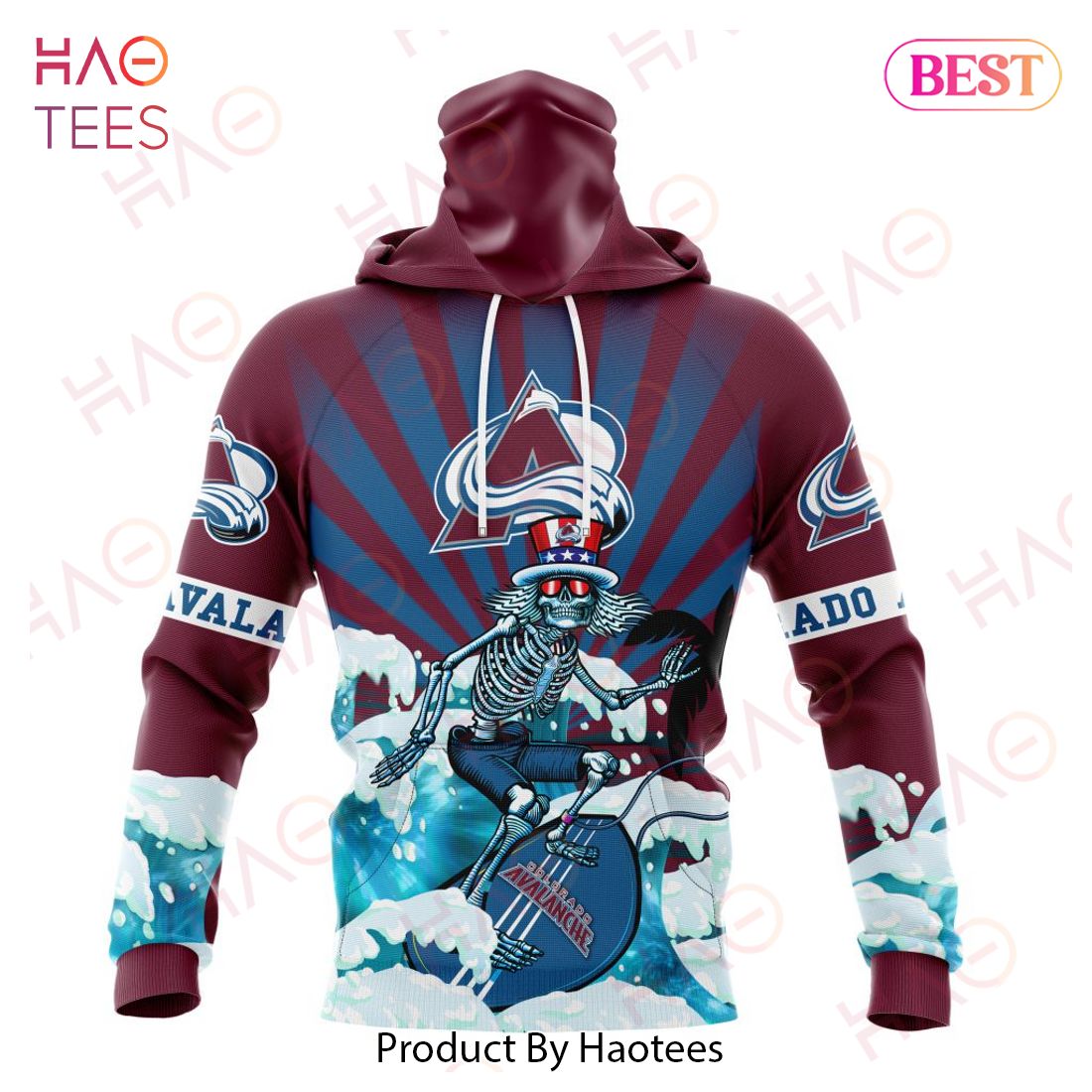 NHL Colorado Avalanche Specialized Kits For The Grateful Dead Hoodie NHL Colorado Avalanche Specialized Kits For The Grateful Dead Hoodie