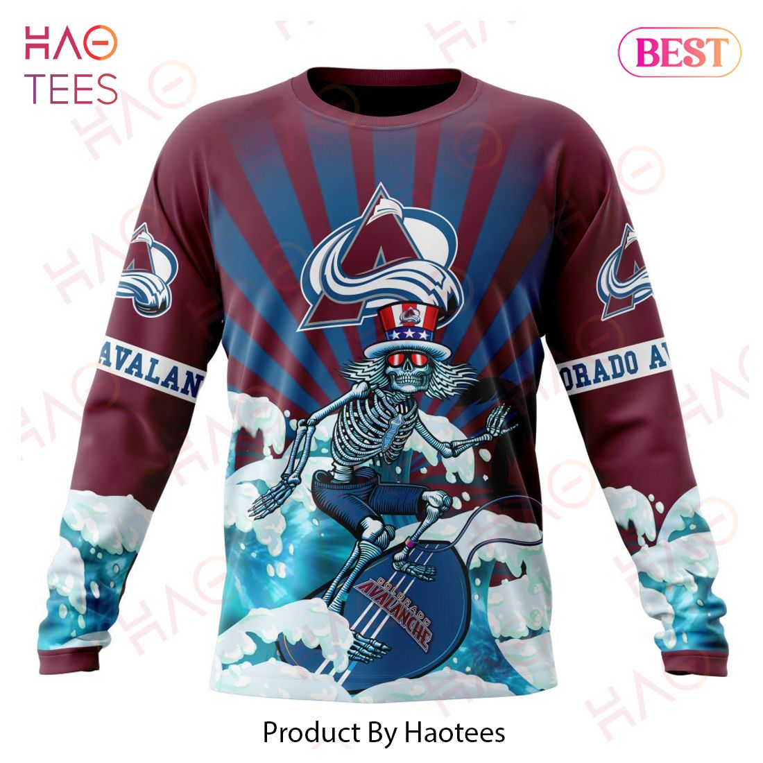 NHL Colorado Avalanche Specialized Kits For The Grateful Dead Hoodie NHL Colorado Avalanche Specialized Kits For The Grateful Dead Hoodie