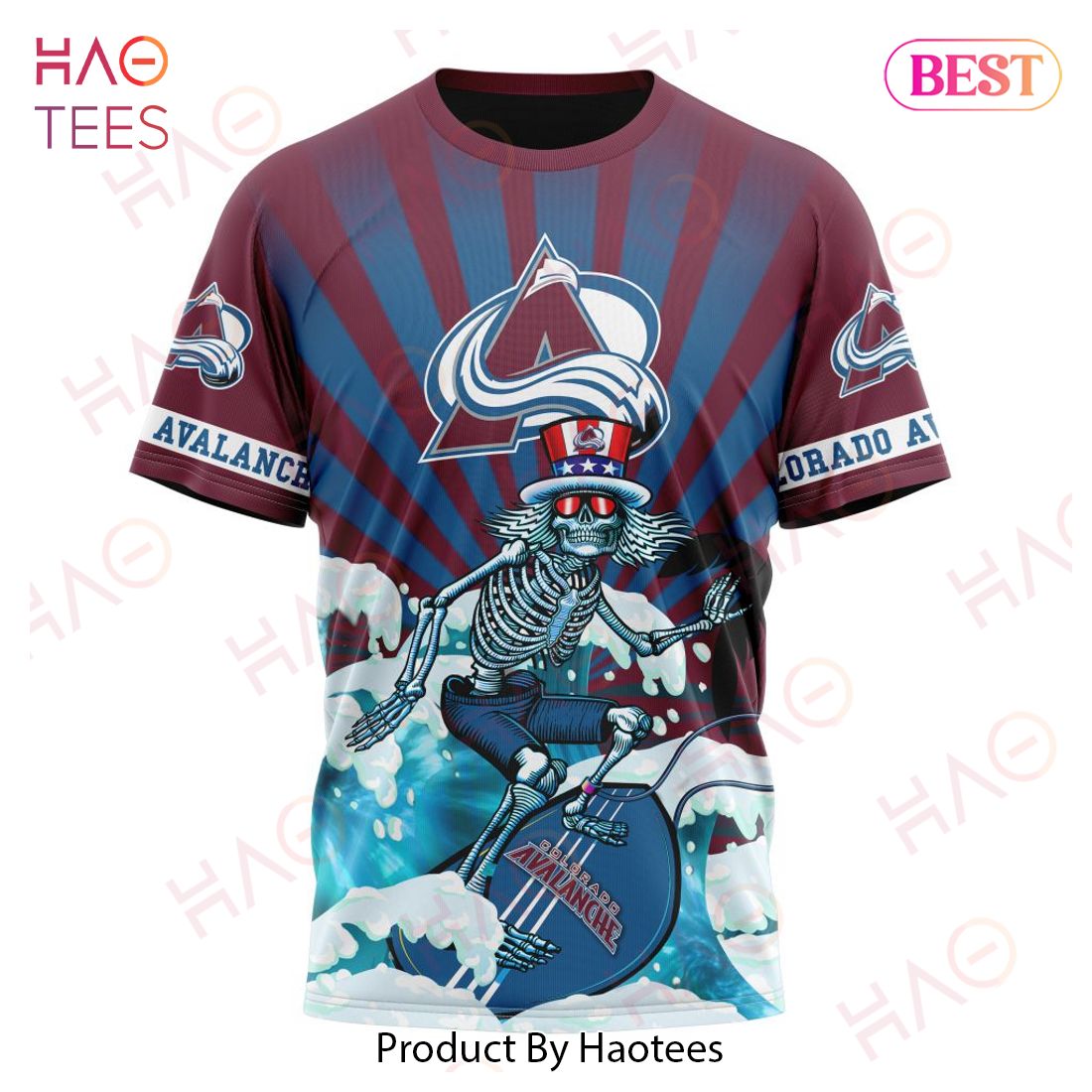 NHL Colorado Avalanche Specialized Kits For The Grateful Dead Hoodie NHL Colorado Avalanche Specialized Kits For The Grateful Dead Hoodie
