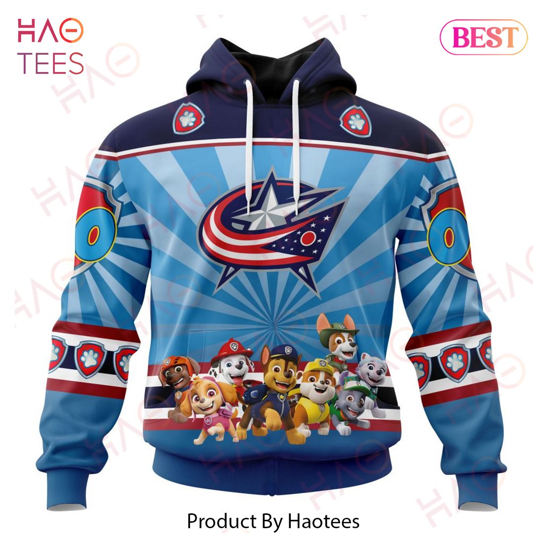 NHL Columbus Blue Jackets Special Paw Patrol Kits Hoodie NHL Columbus Blue Jackets Special Paw Patrol Kits Hoodie