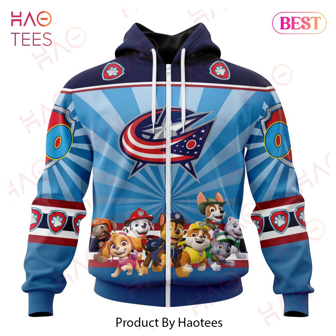 NHL Columbus Blue Jackets Special Paw Patrol Kits Hoodie NHL Columbus Blue Jackets Special Paw Patrol Kits Hoodie