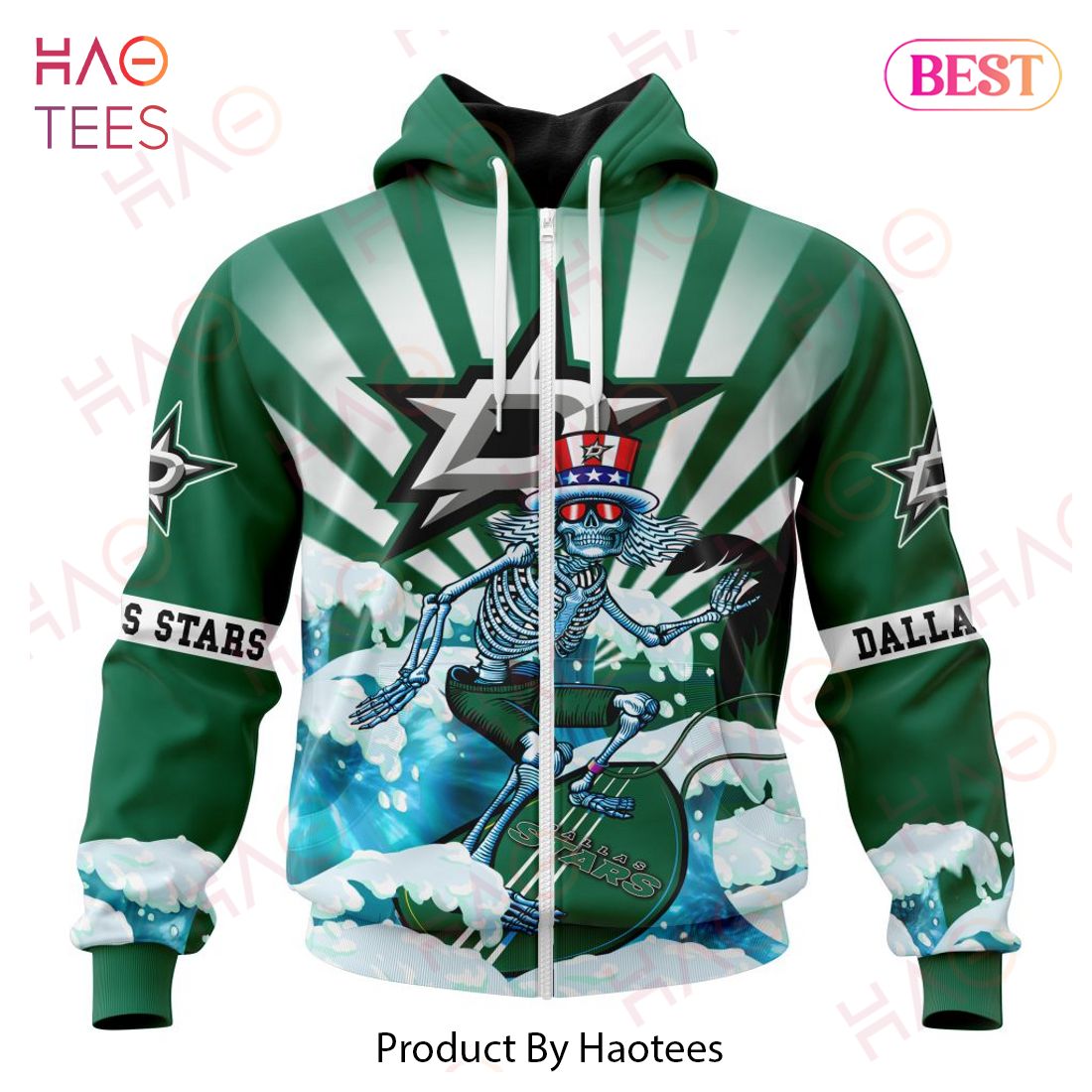 NHL Dallas Stars Specialized Kits For The Grateful Dead Hoodie NHL Dallas Stars Specialized Kits For The Grateful Dead Hoodie