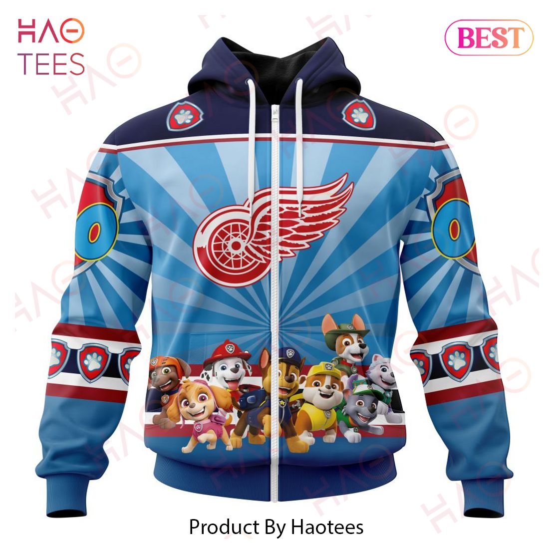 NHL Detroit Red Wings Special Paw Patrol Kits Hoodie NHL Detroit Red Wings Special Paw Patrol Kits Hoodie