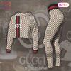 Gucci Brown Stripes Crop Hoodie And Legging Limited Edition