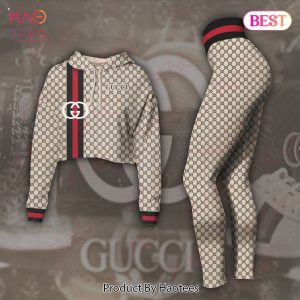 Gucci Full Logo Crop Hoodie And Legging Limited Edition