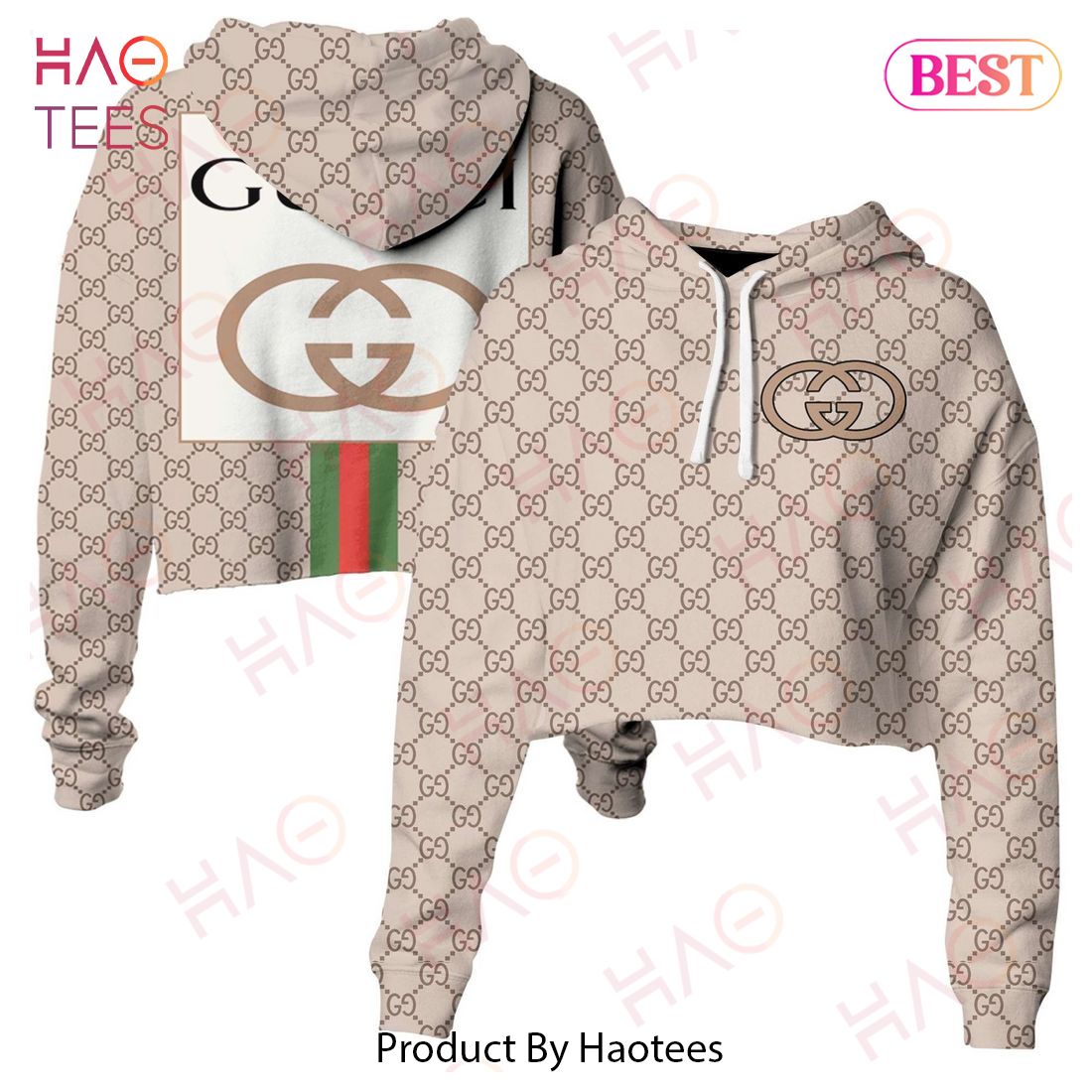 Gucci Luxury Brand Crop Hoodie And Legging Limited Edition