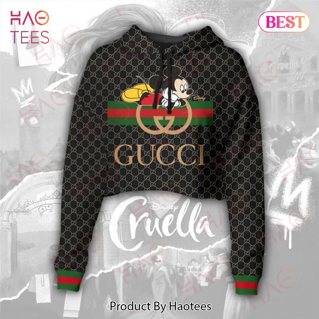 Gucci Mickey Mouse Crop Hoodie And Legging Limited Edition