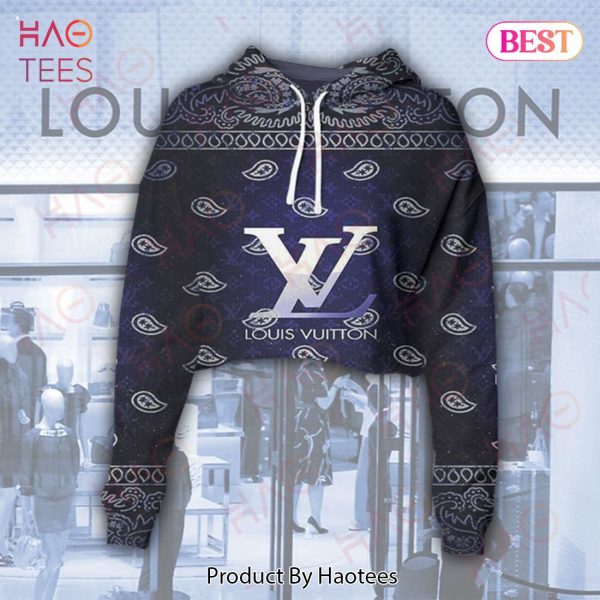 Louis Vuitton Black Mix Violet Crop Hoodie And Legging Limited Edition