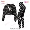Louis Vuitton Black Mix Violet Crop Hoodie And Legging Limited Edition