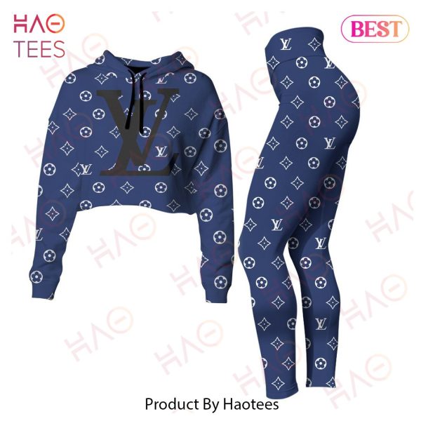 Louis Vuitton Blue Crop Hoodie And Legging Limited Edition