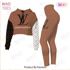 Louis Vuitton Brown White Black Crop Hoodie And Legging Limited Edition