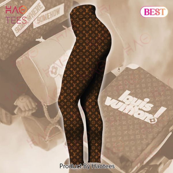 Louis Vuitton Dark Brown Crop Hoodie And Legging Limited Edition