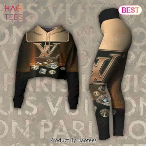 Louis Vuitton Diamond Crop Hoodie And Legging Limited Edition