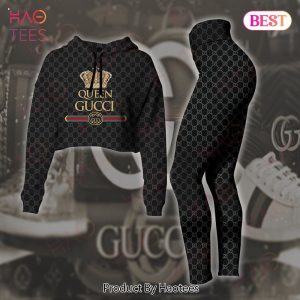 Queen Gucci Black Crop Hoodie Legging Limited Edition